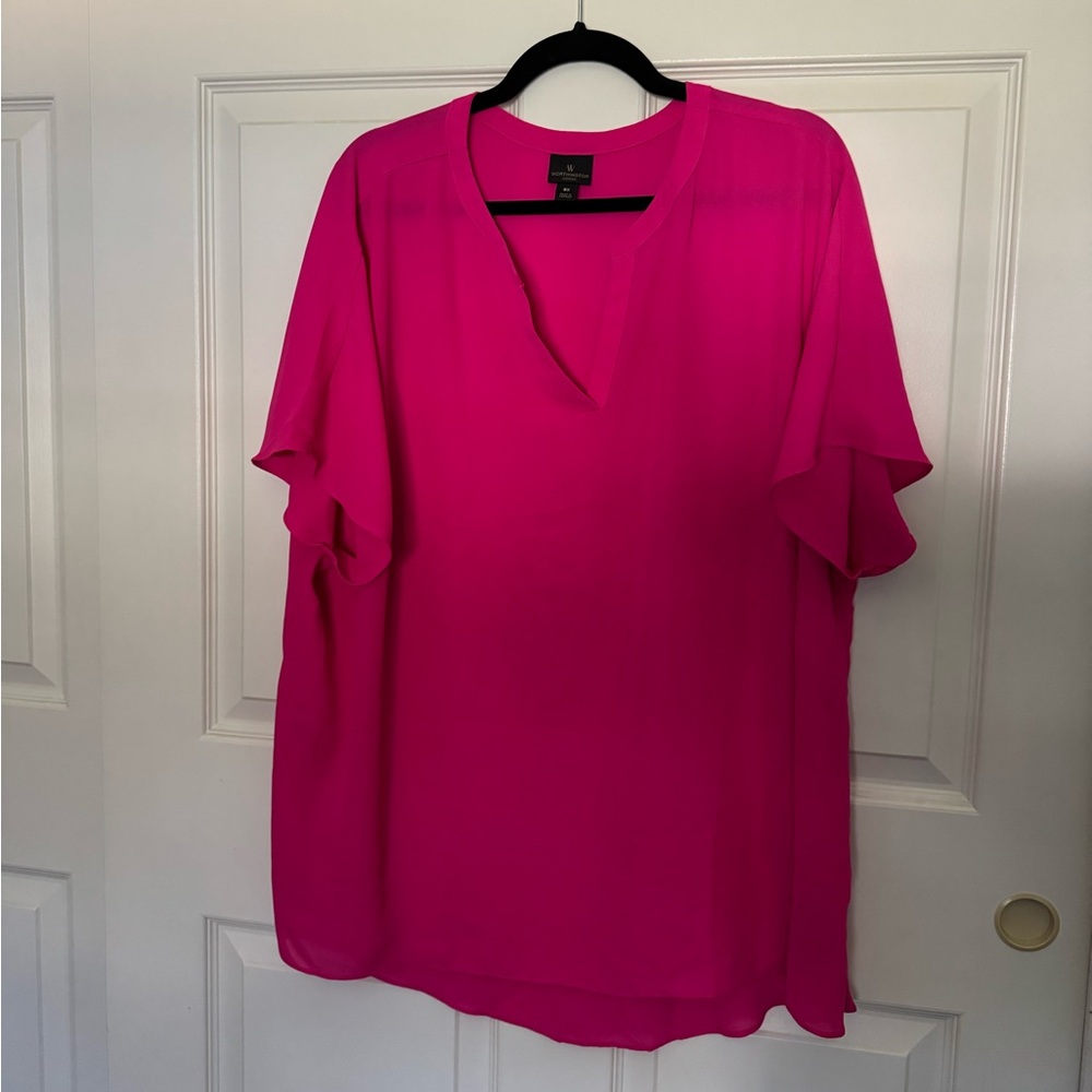 Pink Plus Size Worthington Blouse 3x